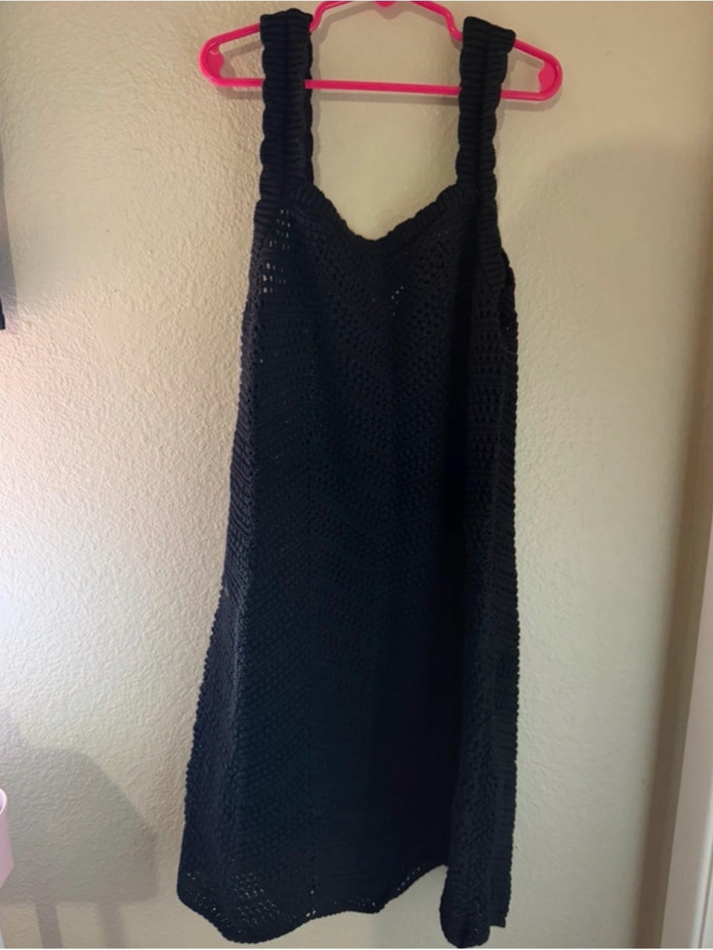 a new day Black Crochet Swim Cover-Up Dress